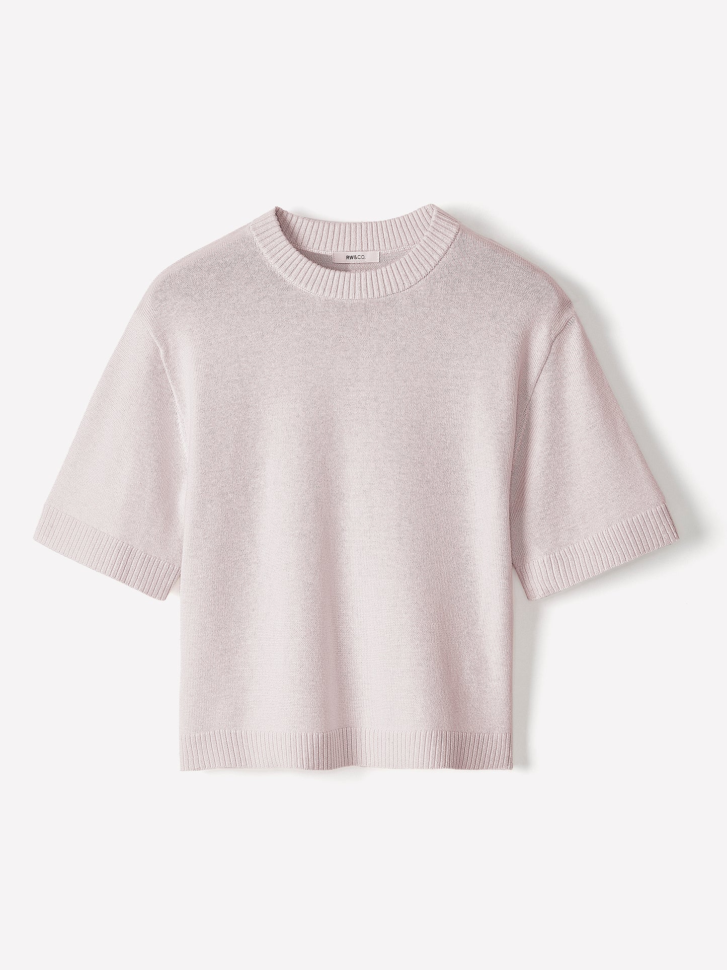 Wool-Blend Short-Sleeve Crew-Neck Sweater