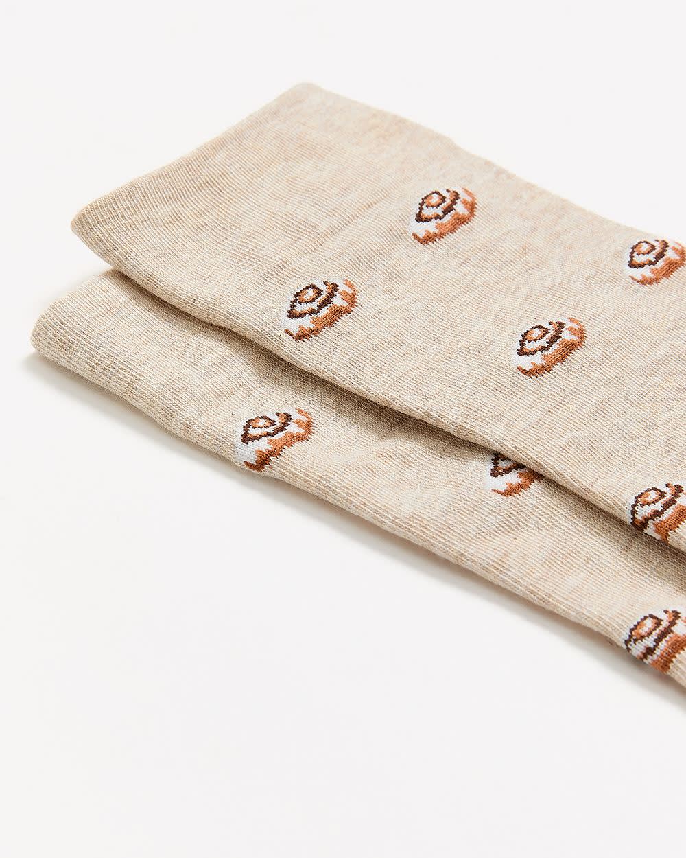 Crew Socks with Cinnamon Rolls