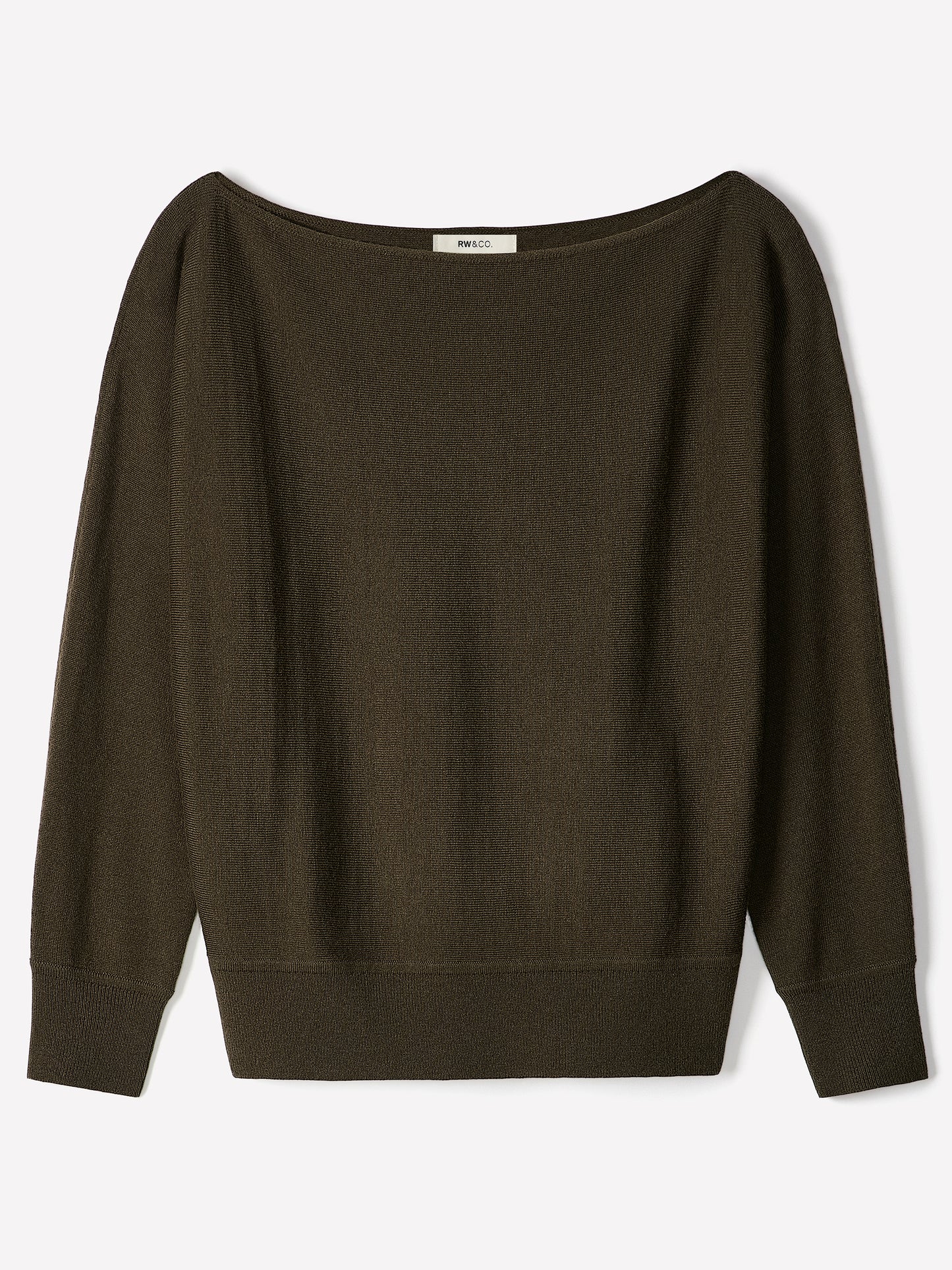 Off Shoulder Knit Sweater 100% Merino Wool