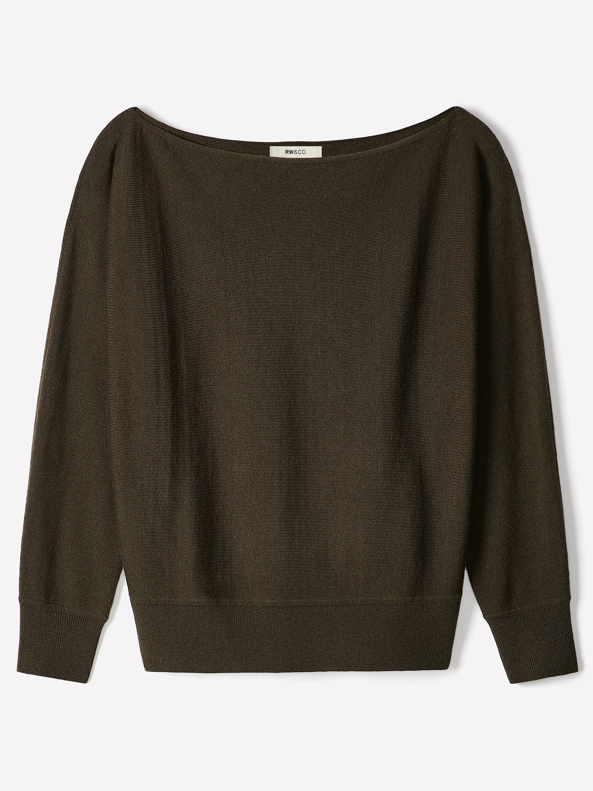 Off Shoulder Knit Sweater 100% Merino Wool