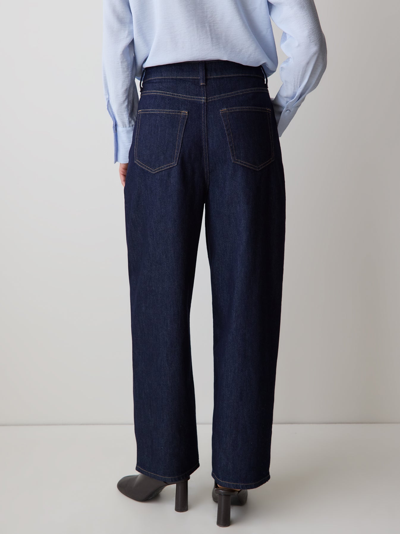 Women’s High-Rise Barrel Jeans Ankle Length Stretch Denim – RW&CO