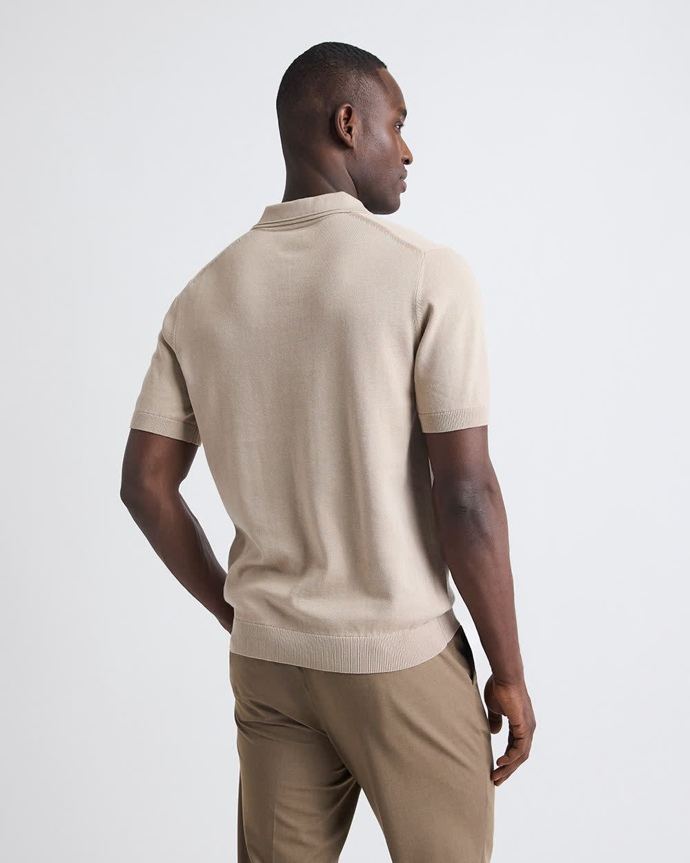 Polo à Manches Courtes en Coton avec Col Johnny