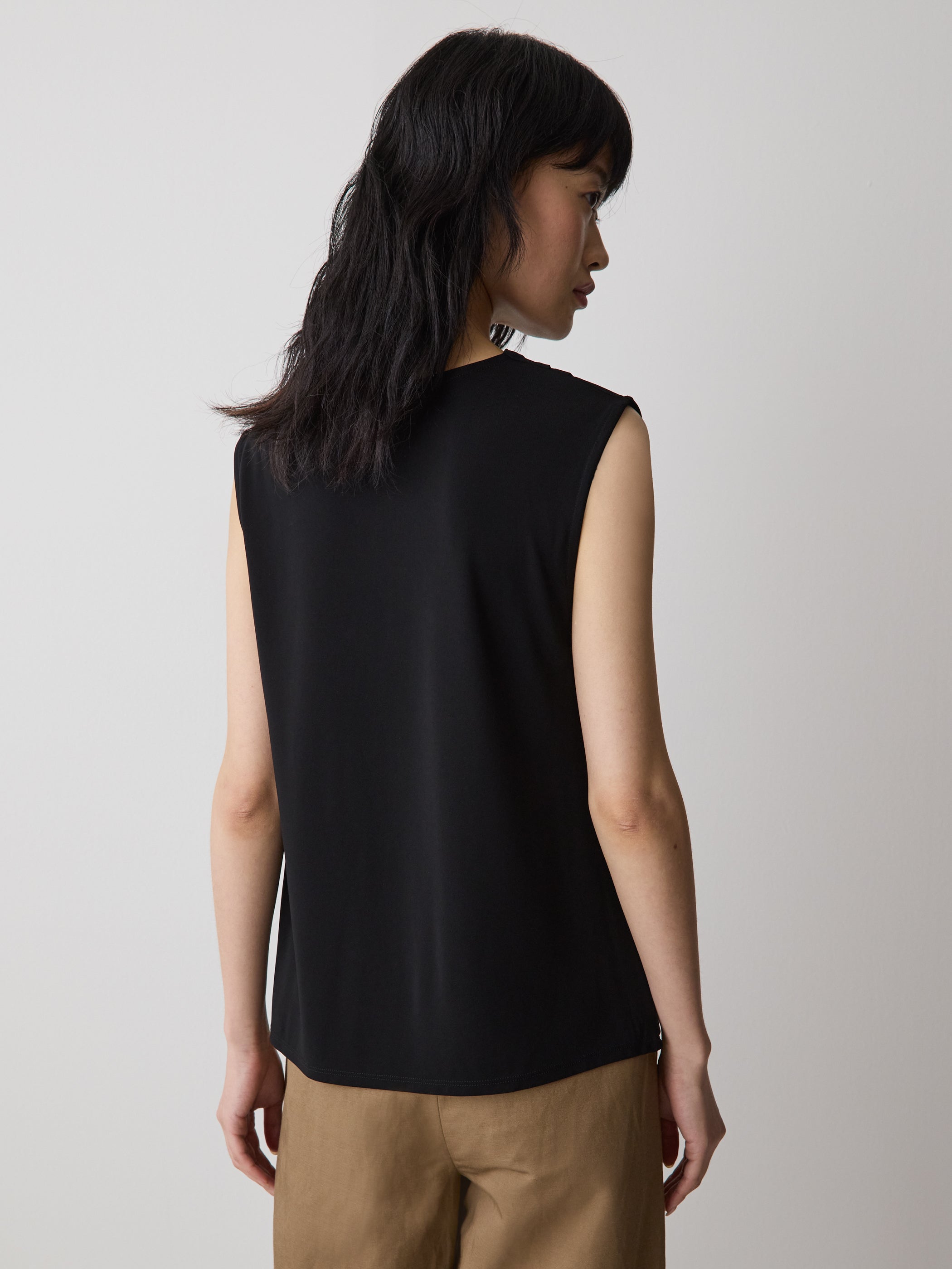 Sleeveless Top with Cowl Neckline
