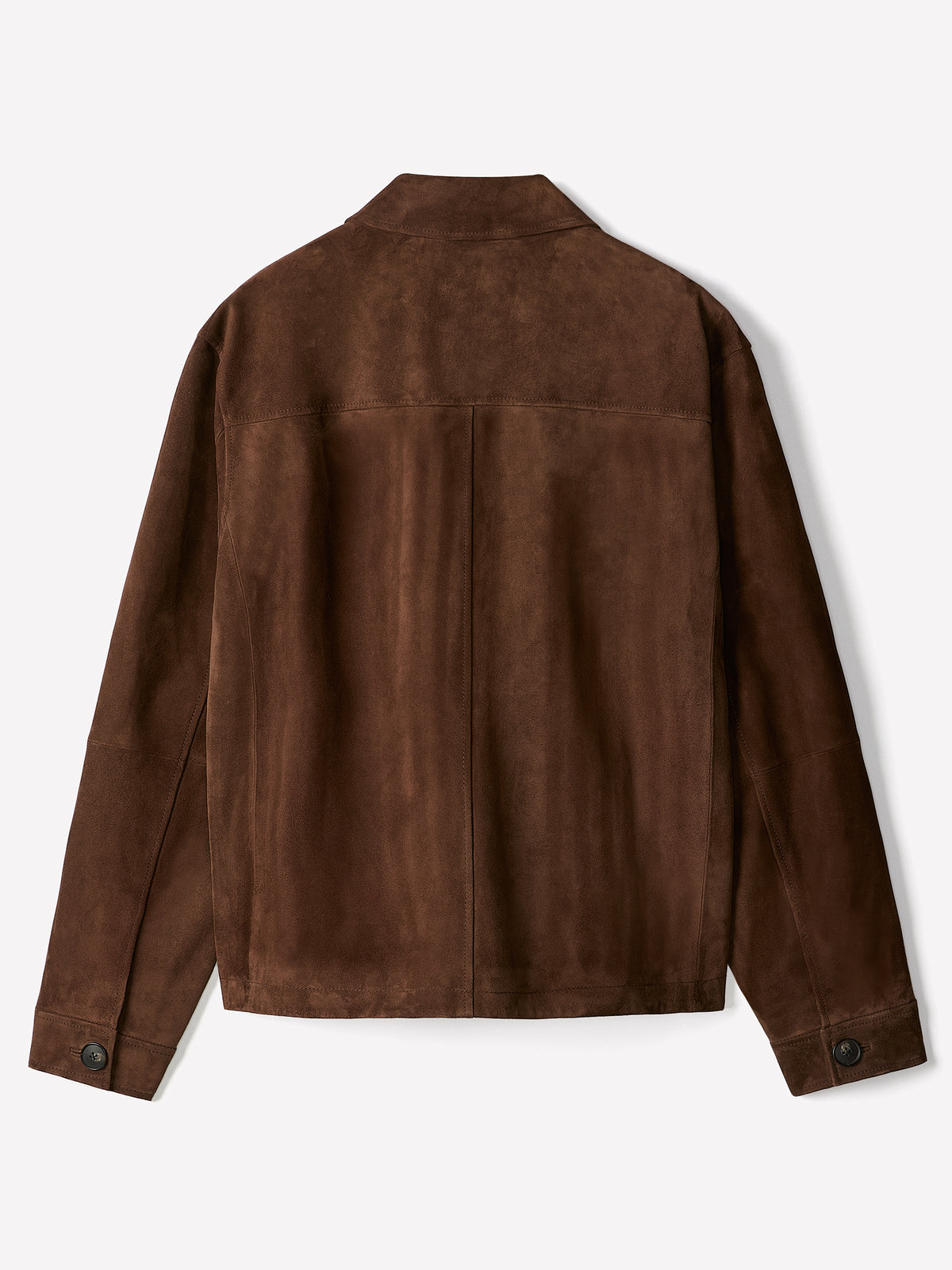 Suede Jacket with Shirt Collar