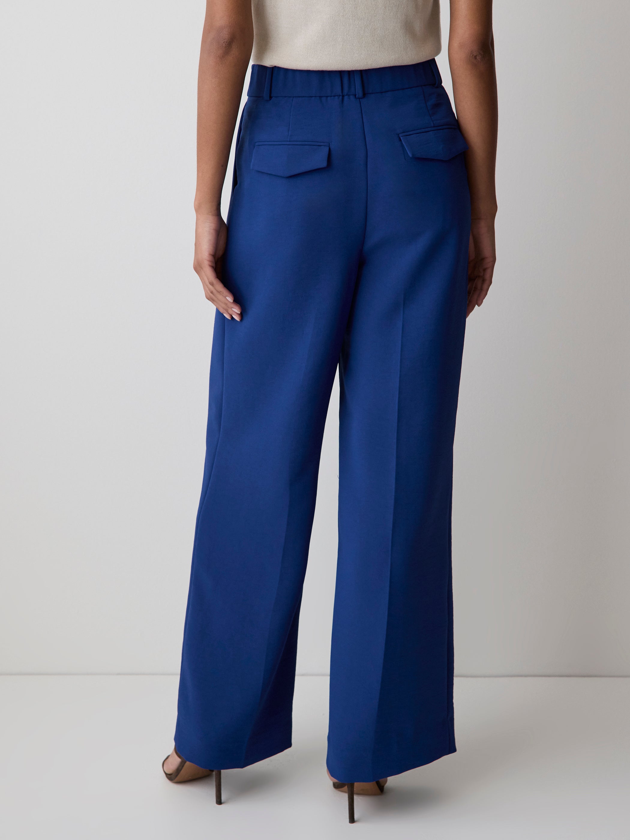 Wide Leg High Rise Woven Pant with Pleats