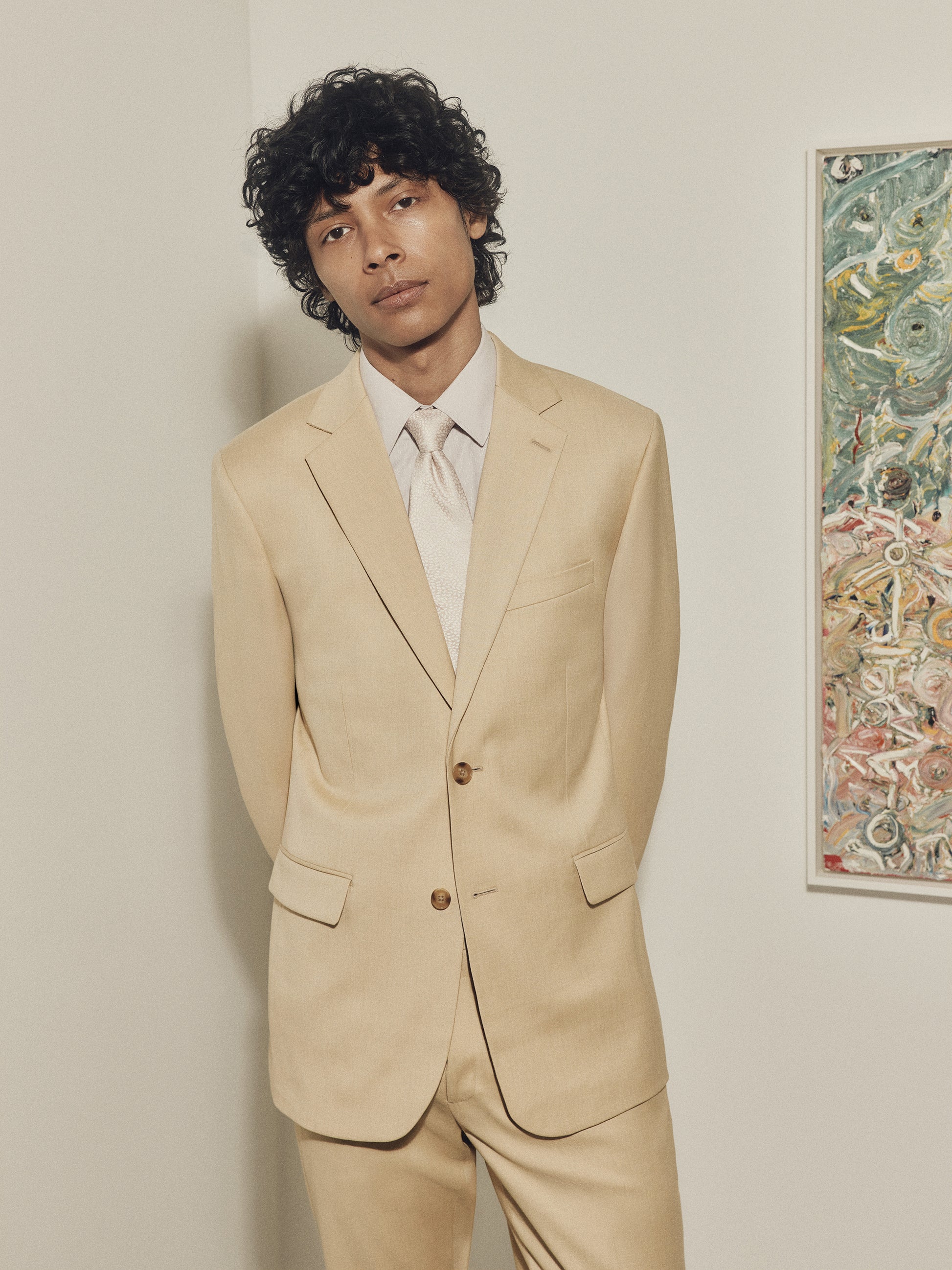 Woven Tailored Blazer Mens Polyester Viscose Blend
