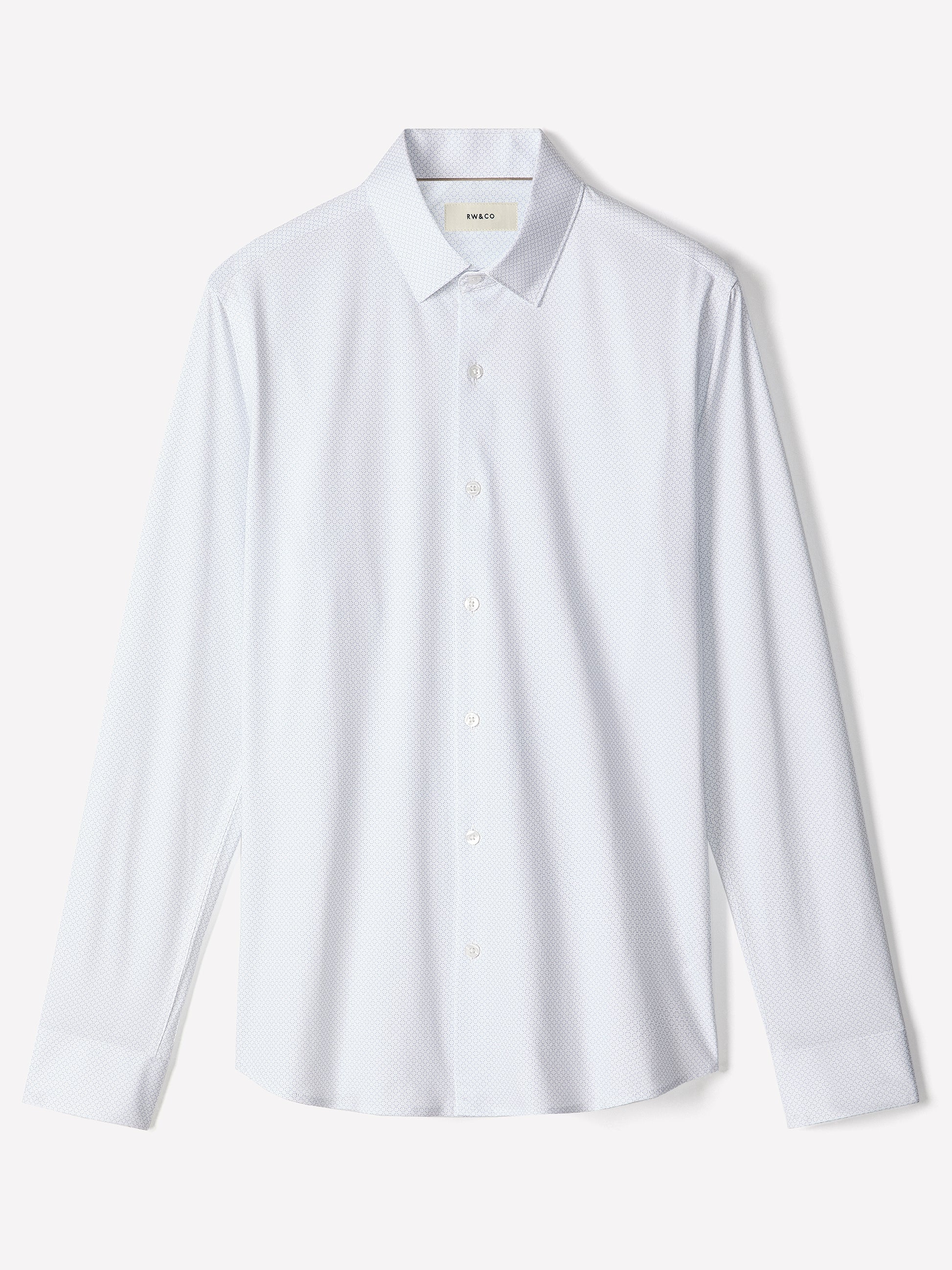 Slim Fit Cotton Knit Shirt with Tailored Collar
