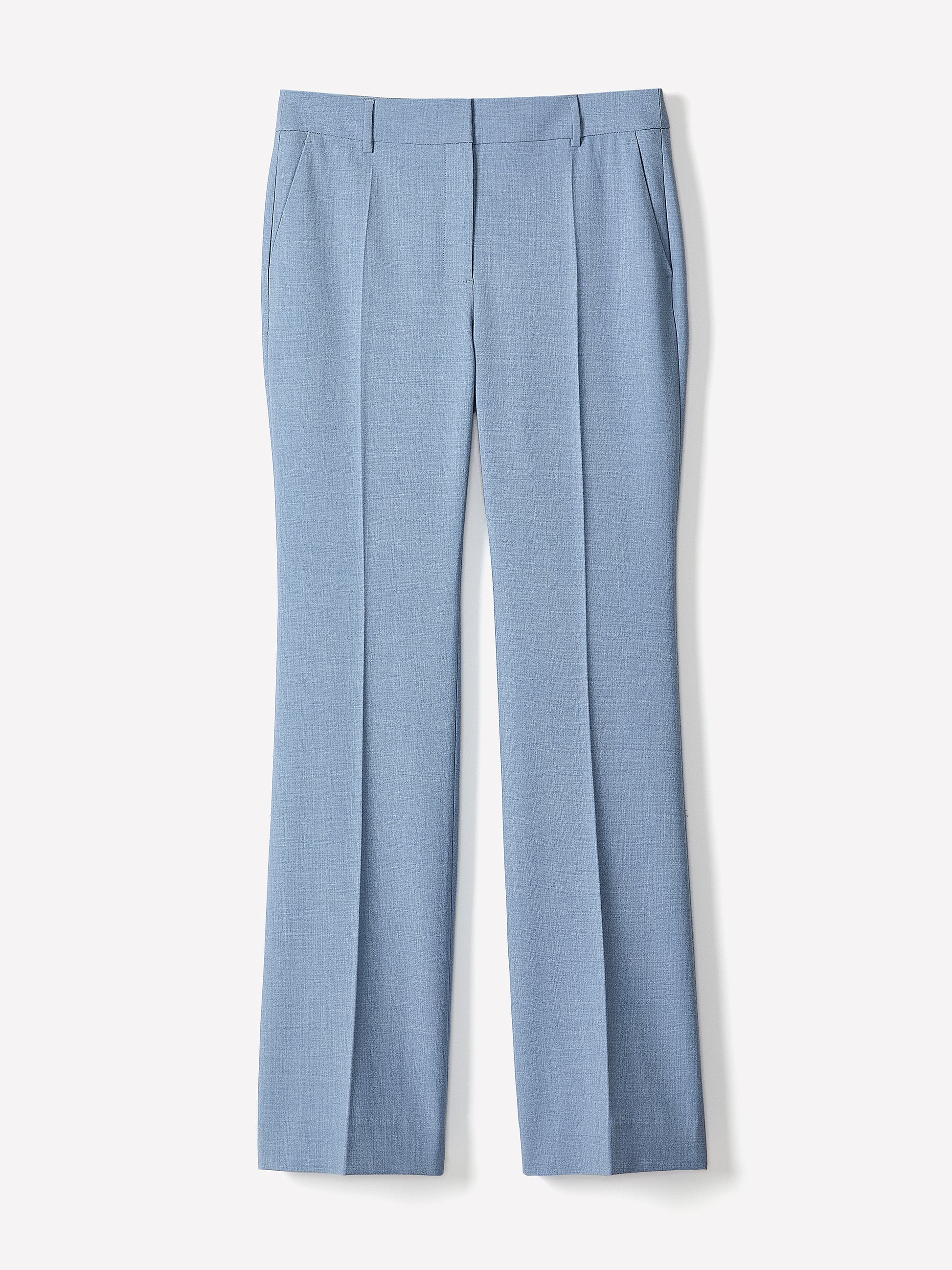 Light Blue Mid-Rise Flare-Leg Pant