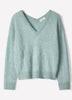 Long-Sleeve V-Neck Hairy Merino Sweater