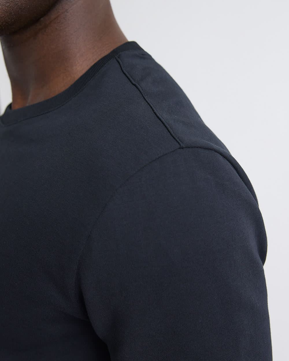 Refined Solid Interlock Cotton Crew-Neck Tee