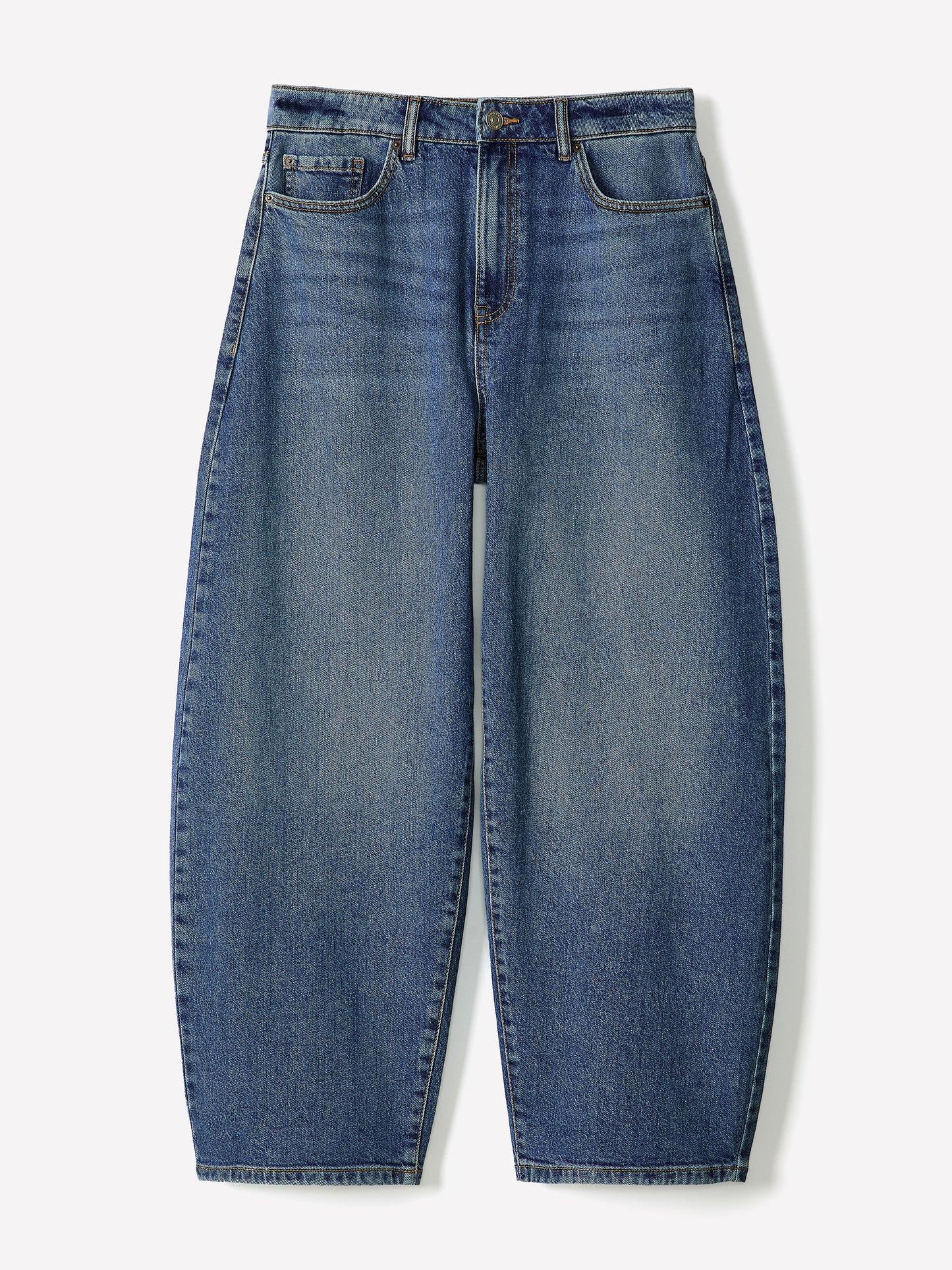 Jeans à Taille Haute et Jambe Ballon