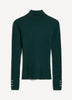 Mock-Neck Sweater with Buttons on Sleeves