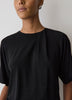 Short-Sleeve Crew-Neck Top with Pleated Detail