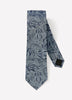 Woven Silk Blend Men's Tie Blue Tonal Leaf Pattern