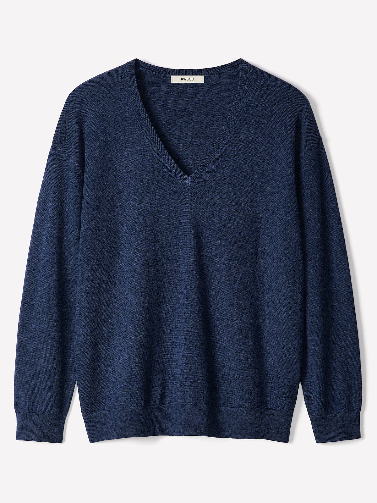 Long-Sleeve V-Neck Oversized Merino Sweater