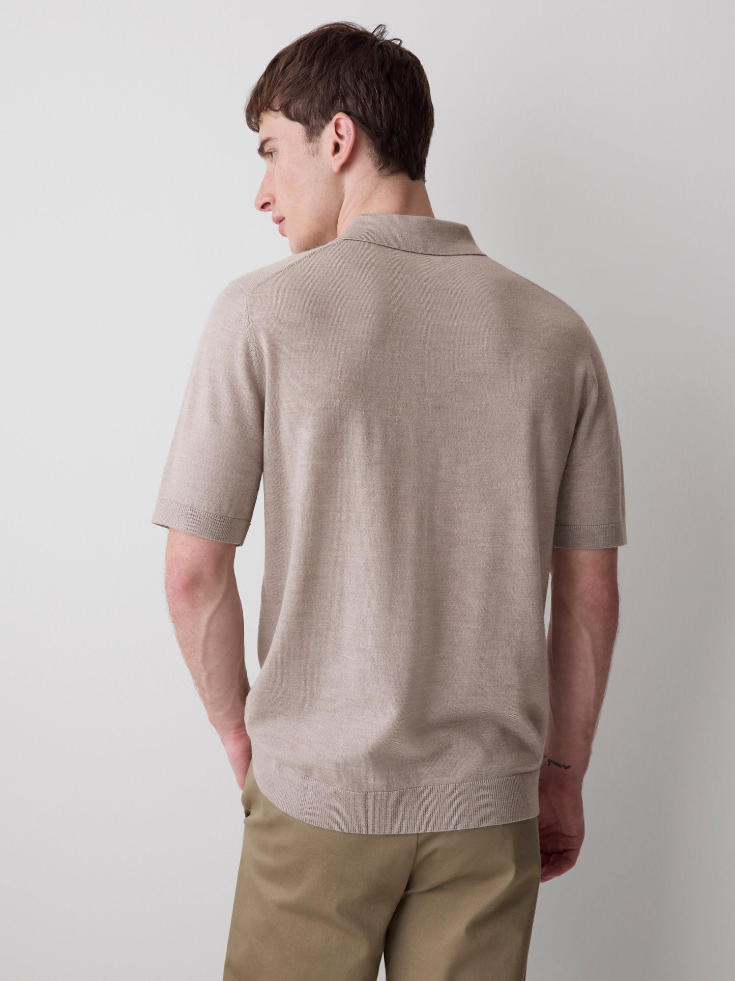 Polo en Laine Mérinos à Manches Courtes