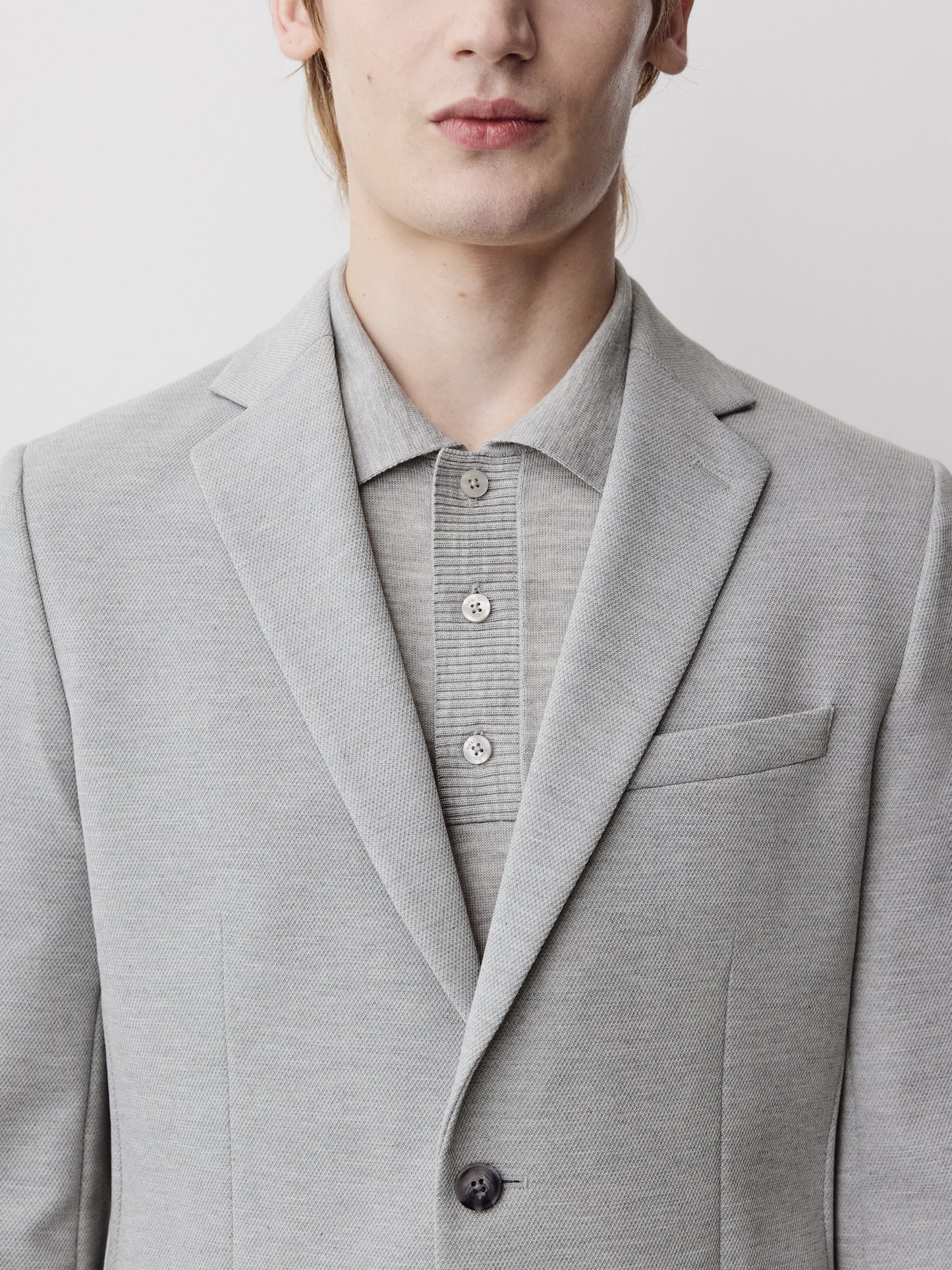 Slim Fit Knit Blazer