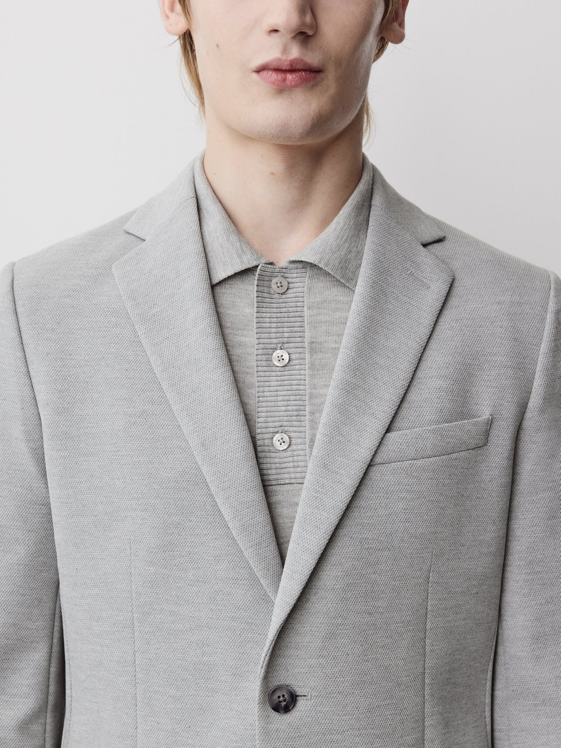 Slim Fit Knit Blazer