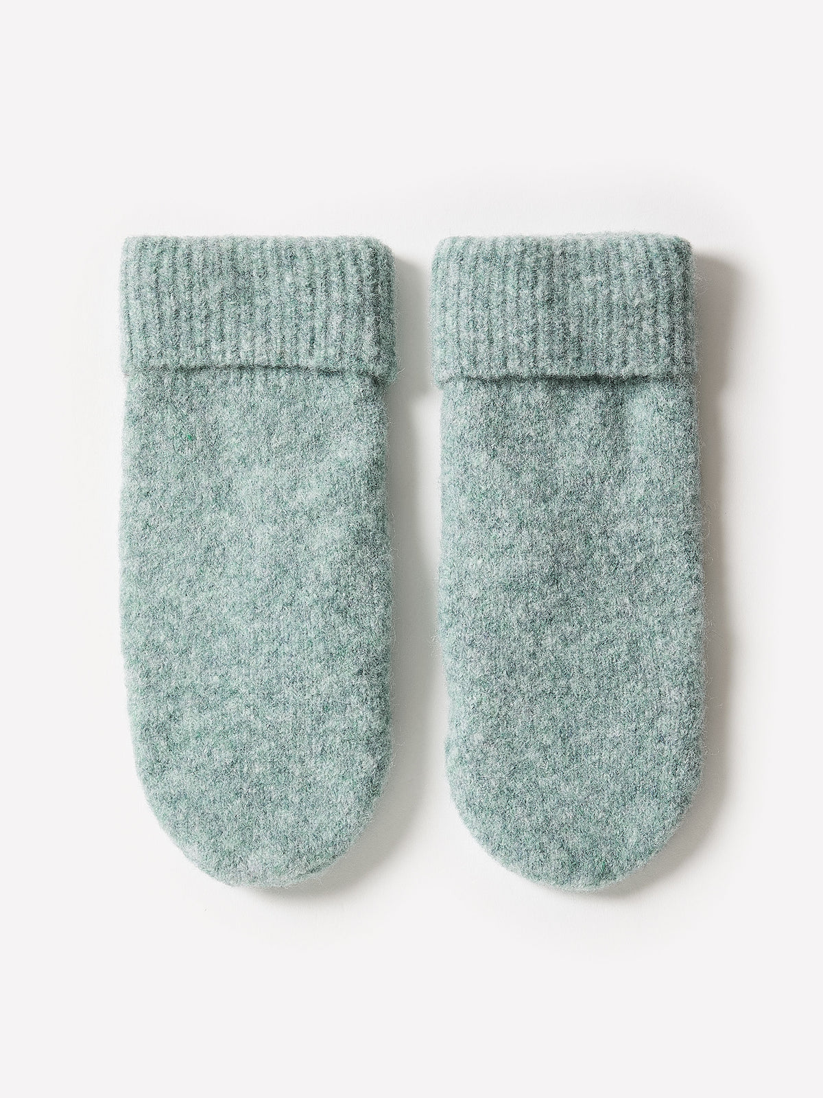 Brushed Jersey Knit Flip Mittens with Wool Blend