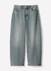 Woven Denim Pant Mid Rise Oversize Fit Stretch Fabric