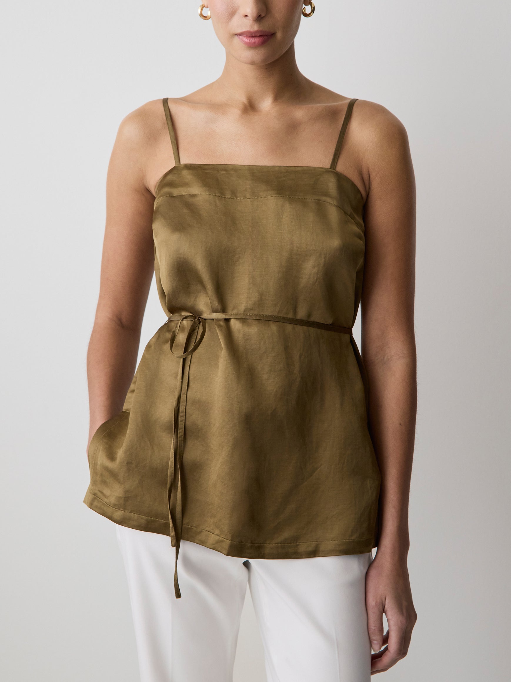 Sleeveless Square-Neck Blouse