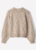 Long-Sleeve Crew-Neck Marled Cardigan