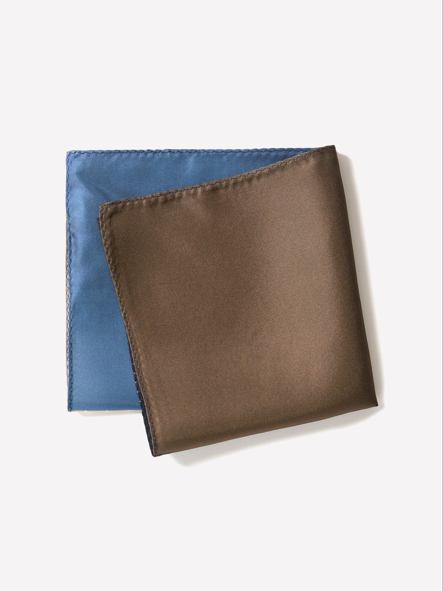 Men’s Silk Pocket Square Soft Beige Blue