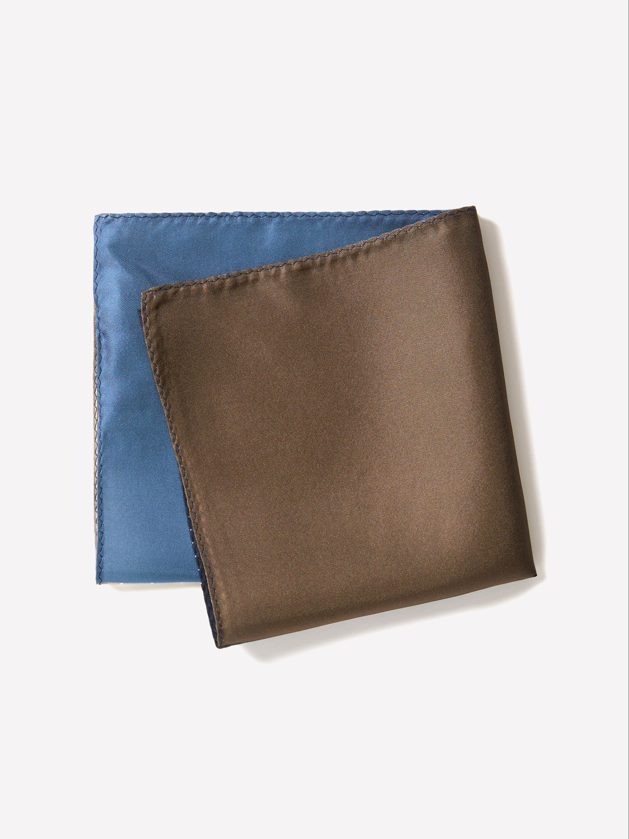 Men’s Silk Pocket Square Soft Beige Blue