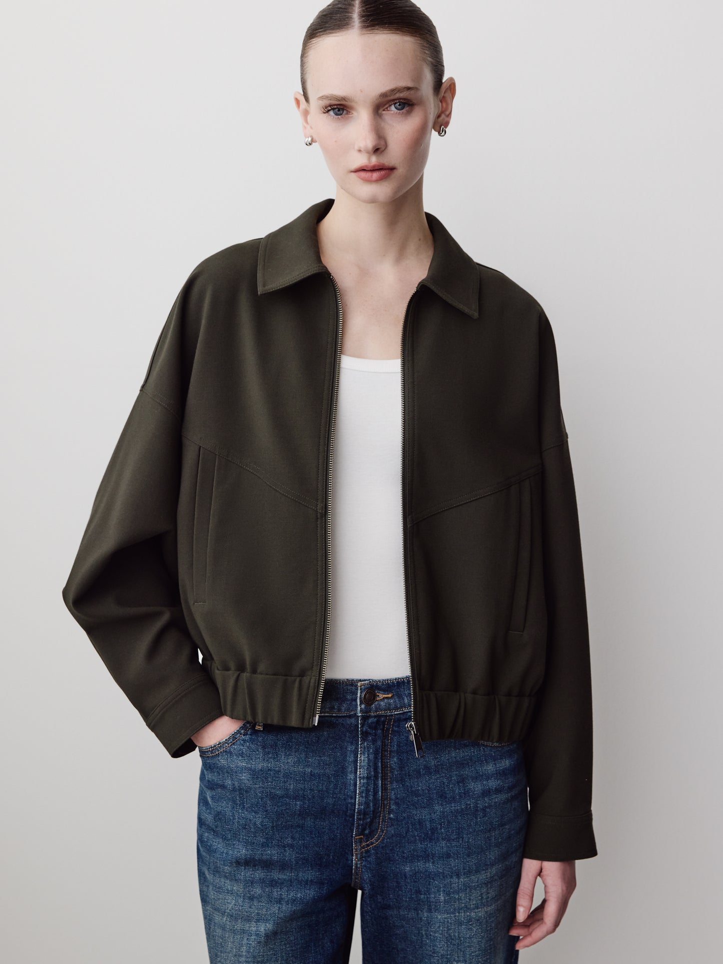 Bomber Jacket Stretch Heavy Twill Fabric