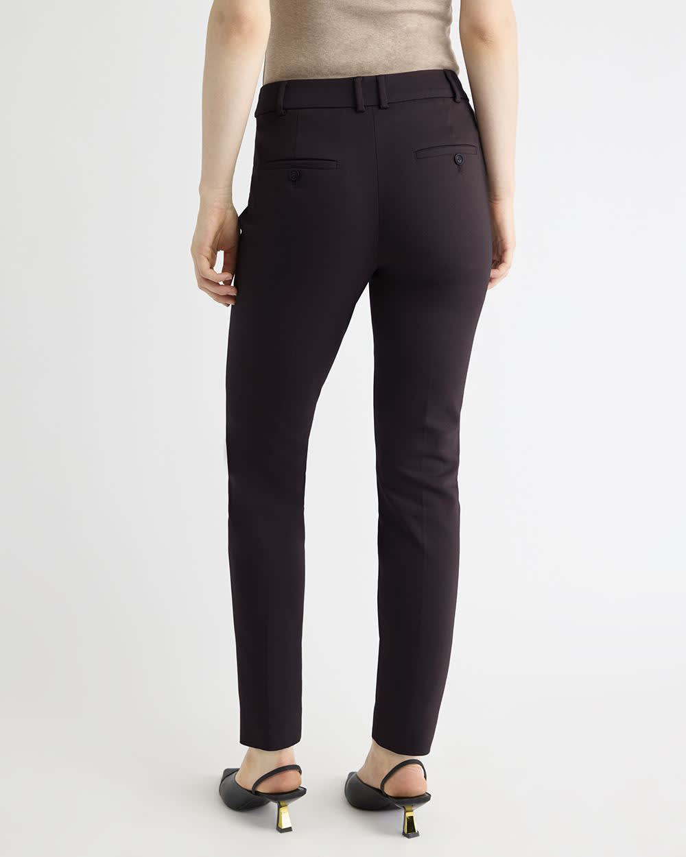 Pantalon Indispensable Cheville Signature à Jambe Étroite et Taille Mi-Haute