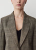 Plaid Relaxed-Fit One-Button Blazer