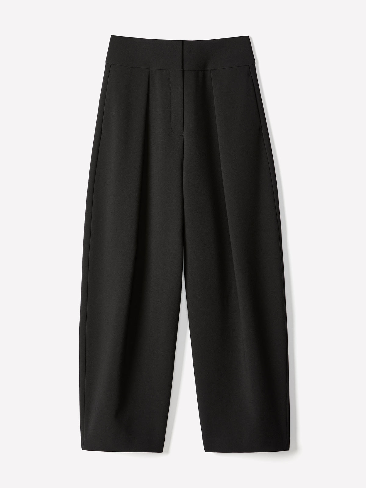 Twill High-Rise Barrel Pant