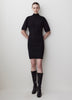 Short-Sleeve Mock-Neck Mini Sweater Dress