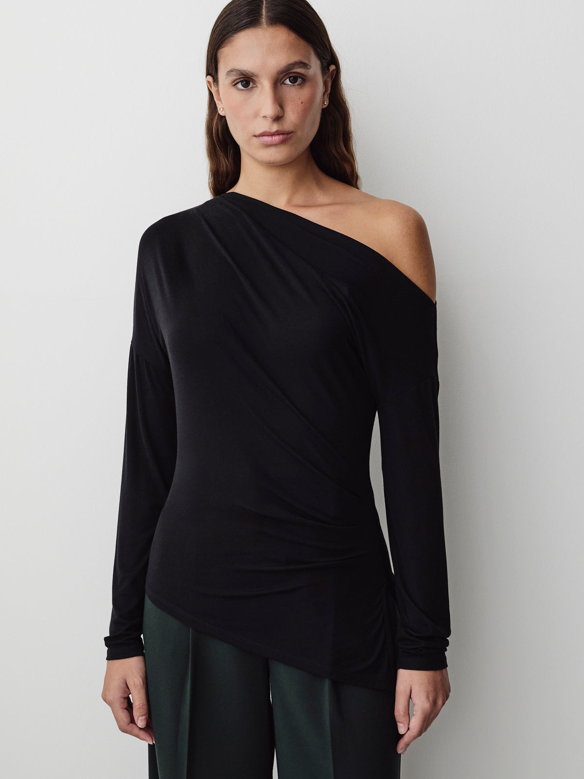 Off Shoulder Silk Blend Top