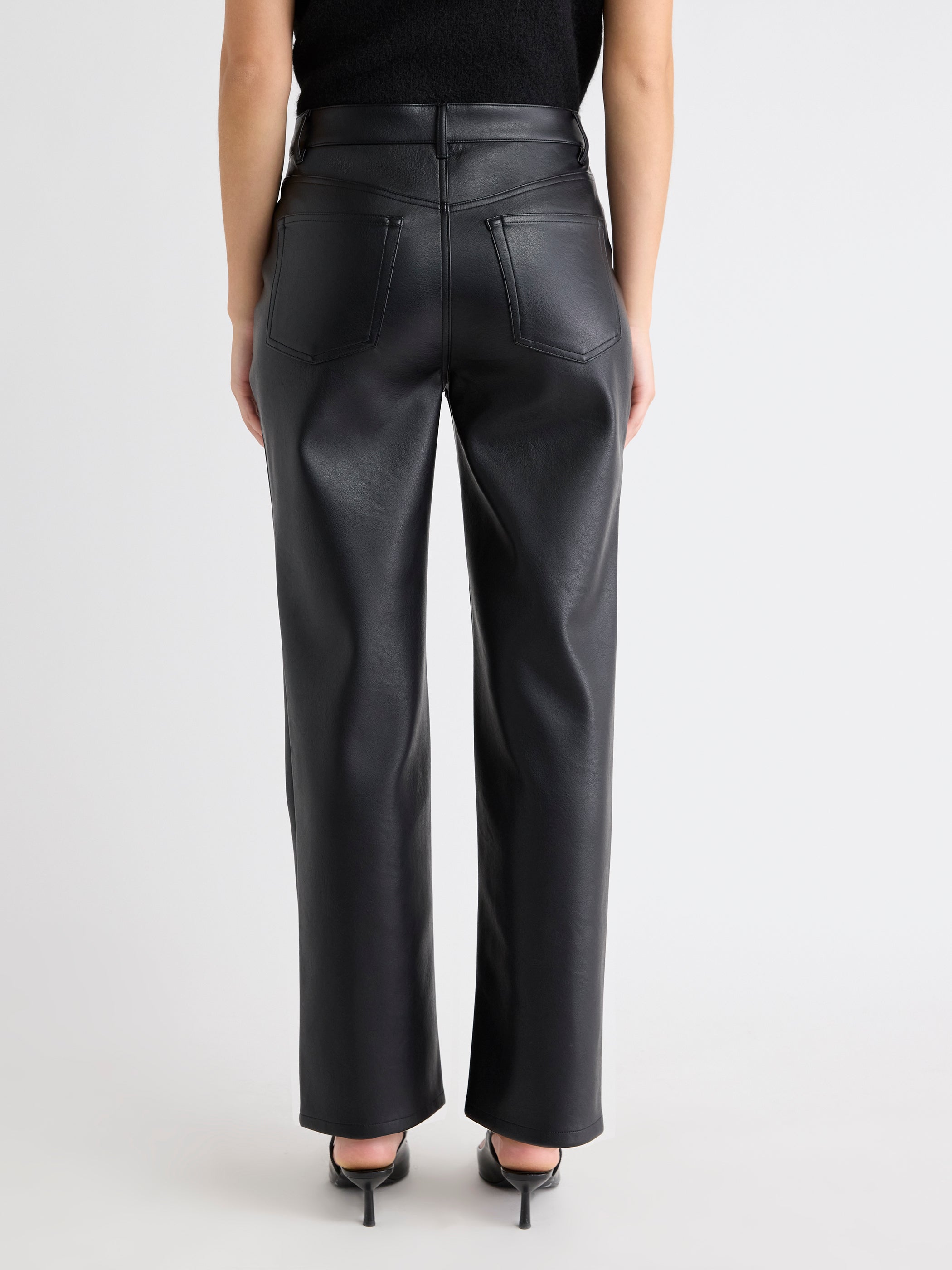 High-Rise Straight-Leg Faux-Leather Pant | RW&CO.
