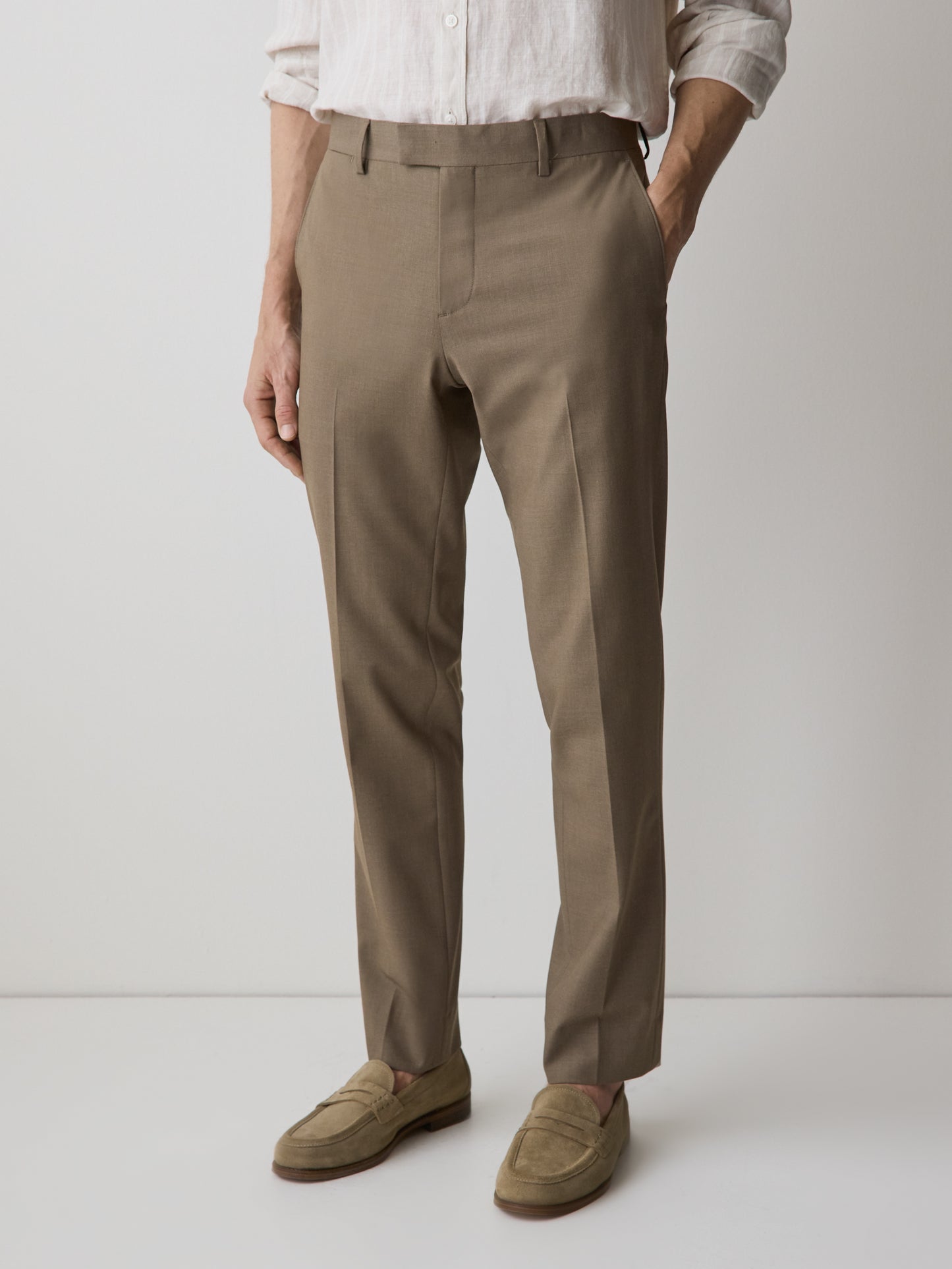 Slim Fit Woven Pant Dark Sand