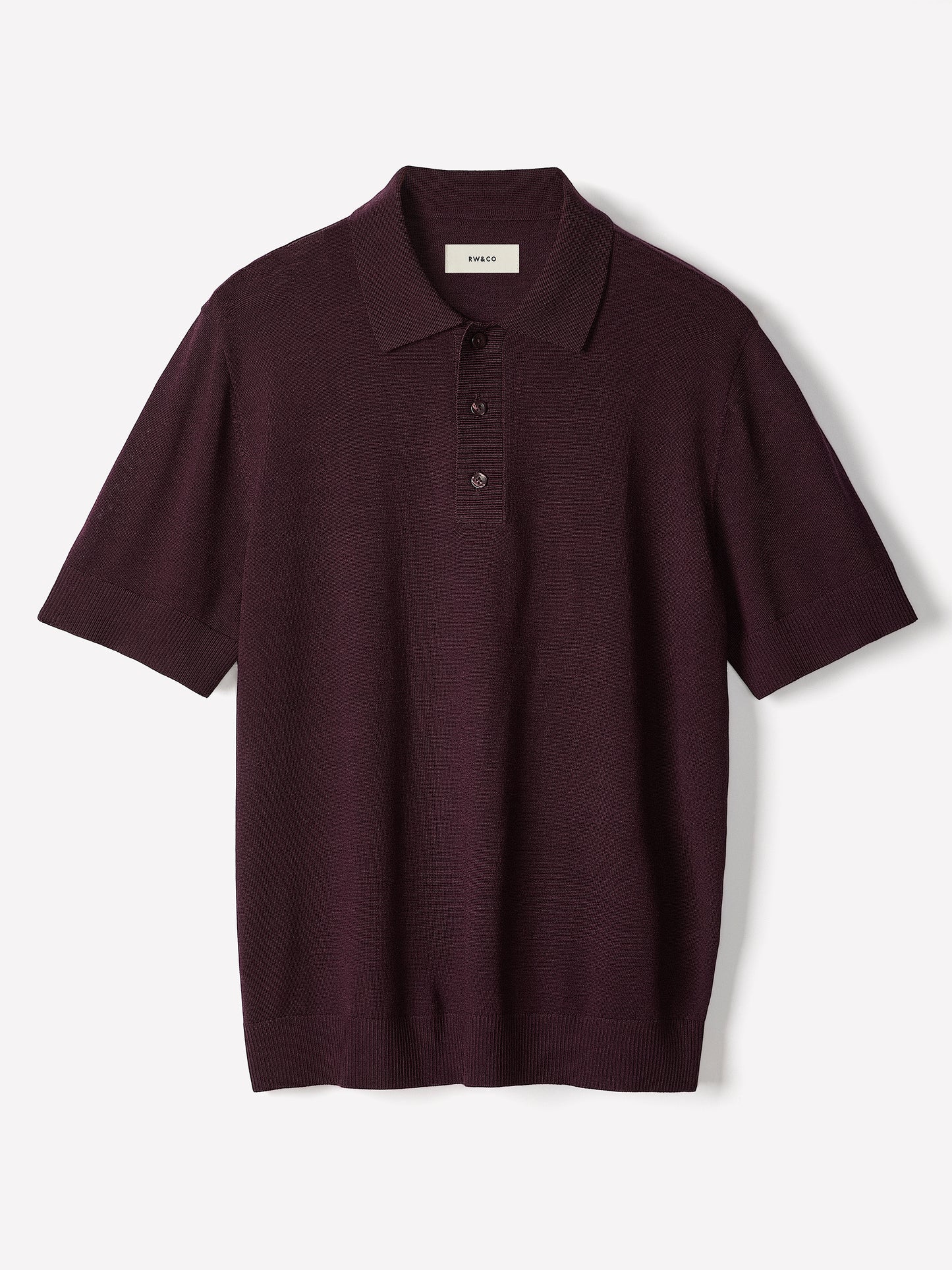 Merino Wool Polo Sweater Short Sleeve