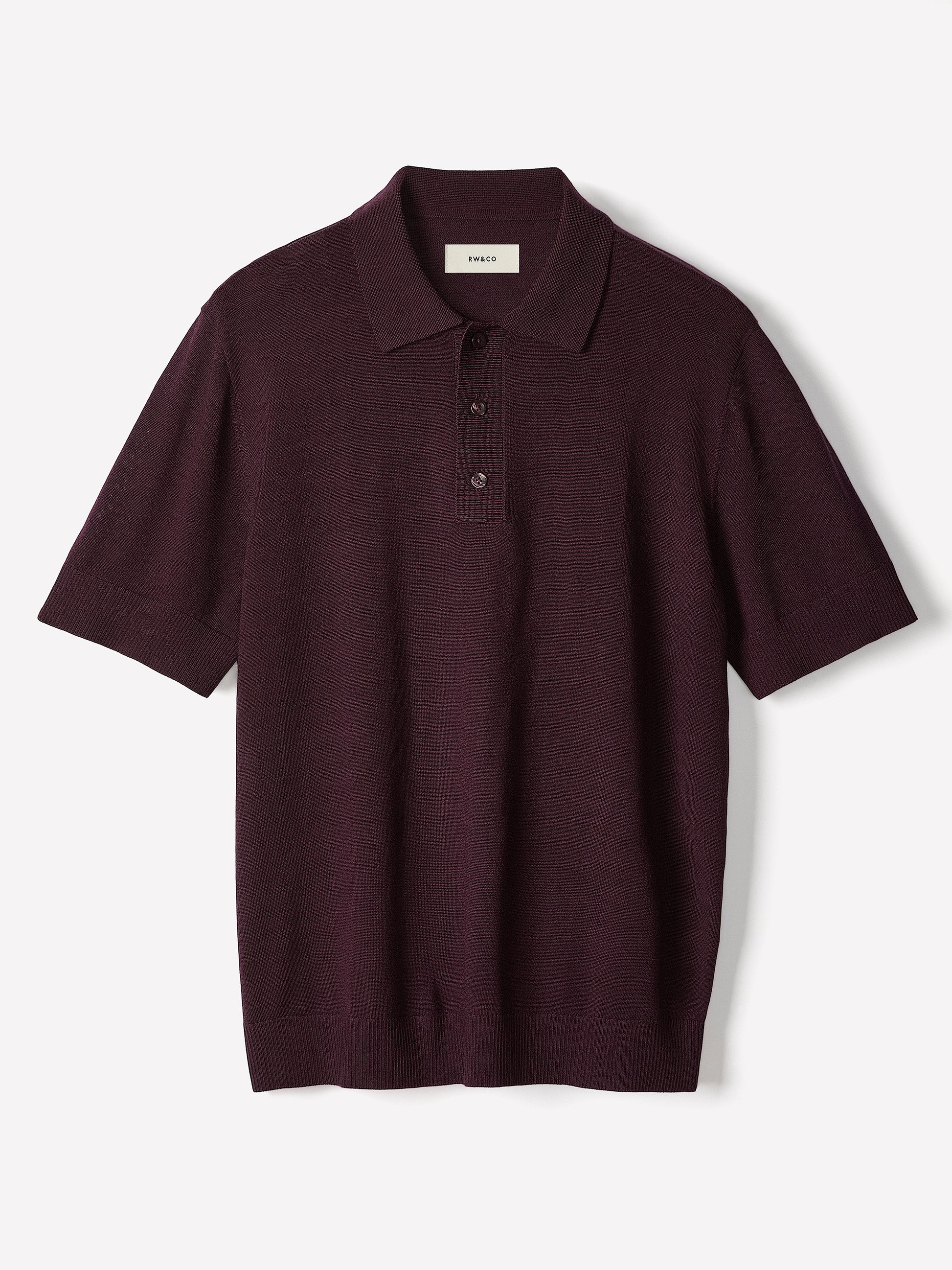 Merino Wool Polo Sweater Short Sleeve
