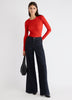 Wool-Blend Scoop-Neck Long-Sleeve Top
