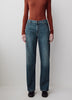 Woven Denim Pant Mid Rise Slouchy Straight Fit