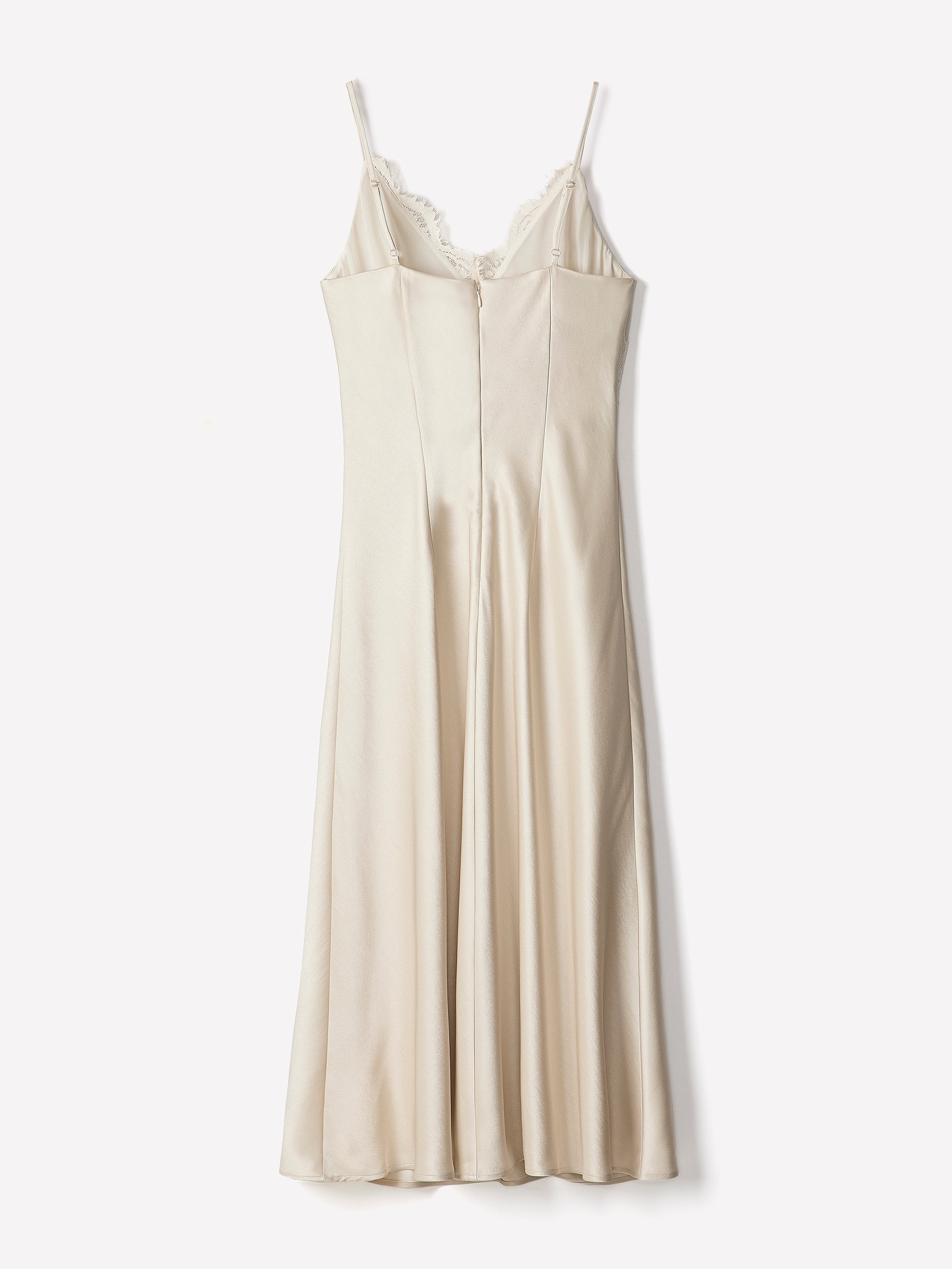 Woven Satin Lace Cami Dress