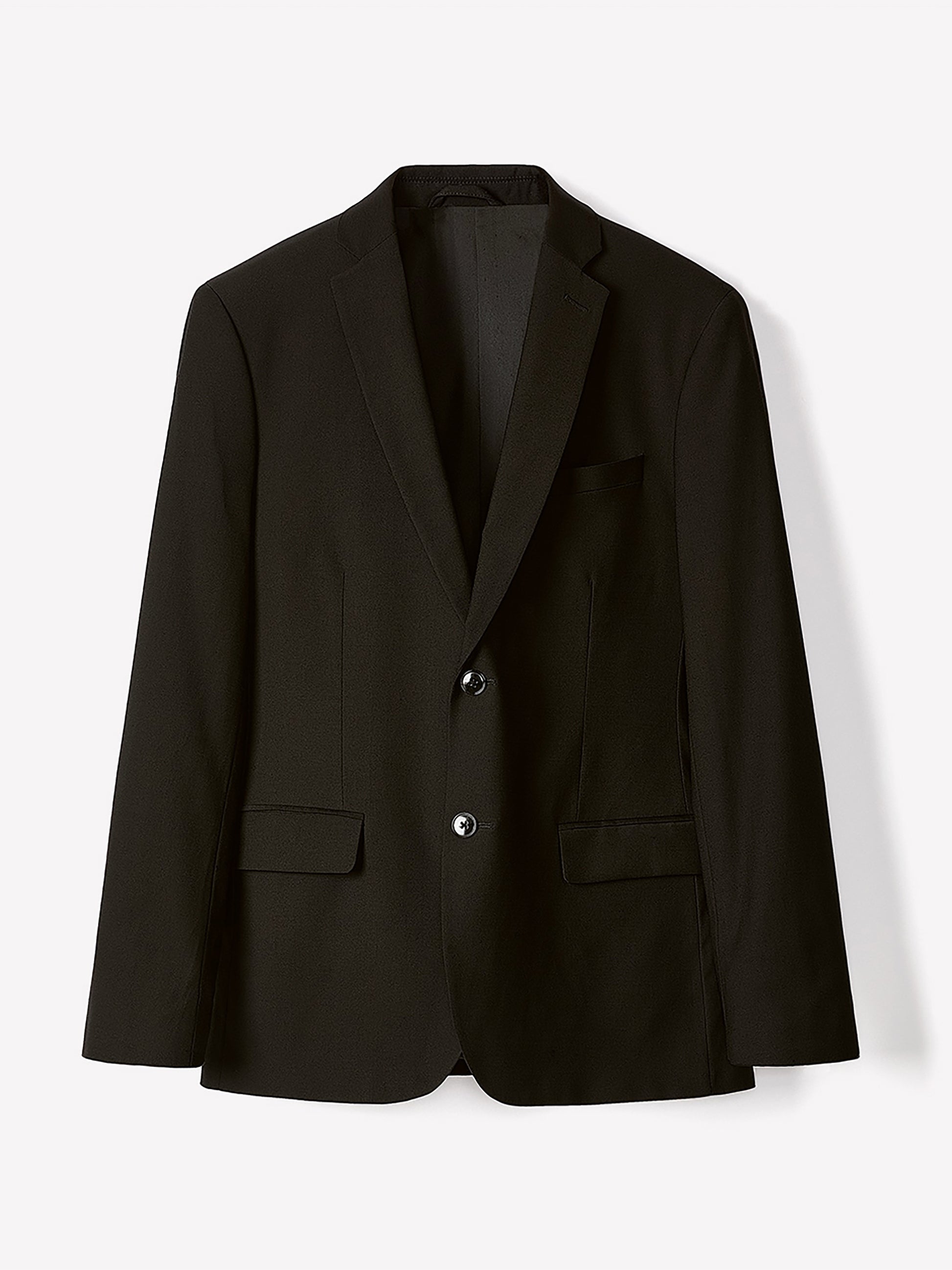 Essential Slim Fit Black Wool-Blend Suit Blazer
