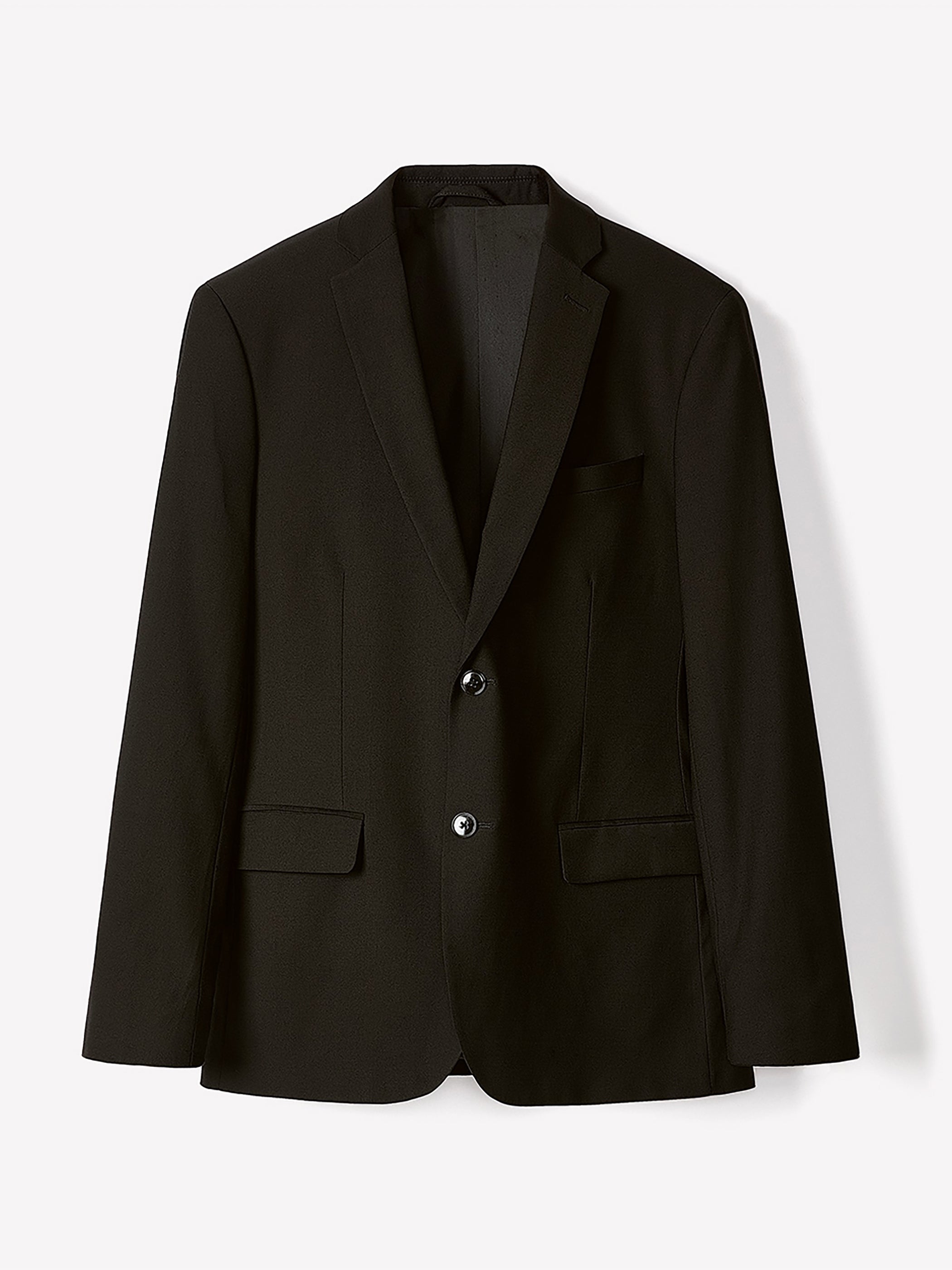 Essential Slim Fit Black Wool-Blend Suit Blazer