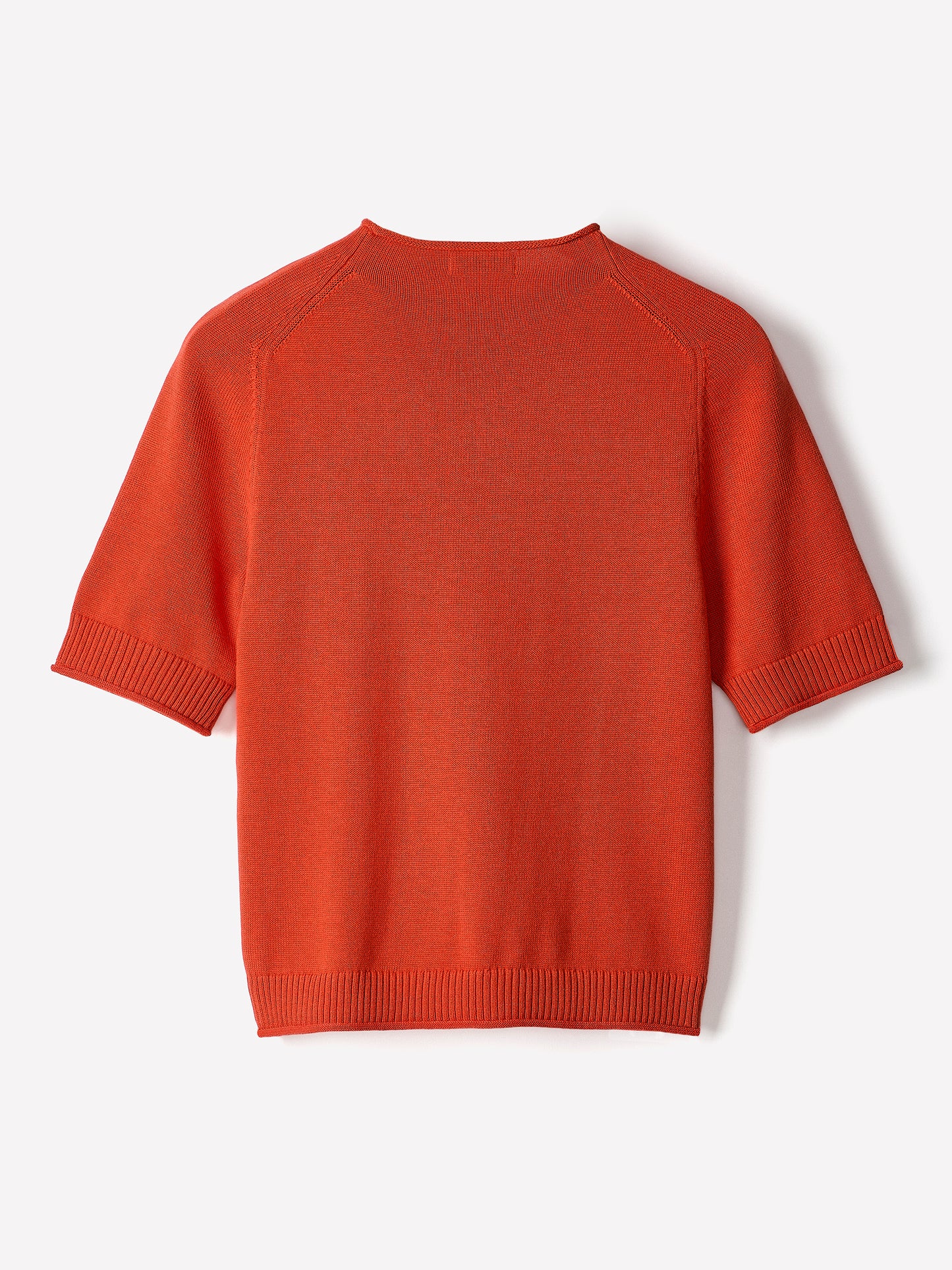 Knit Cotton Blend Funnel Neck Sweater
