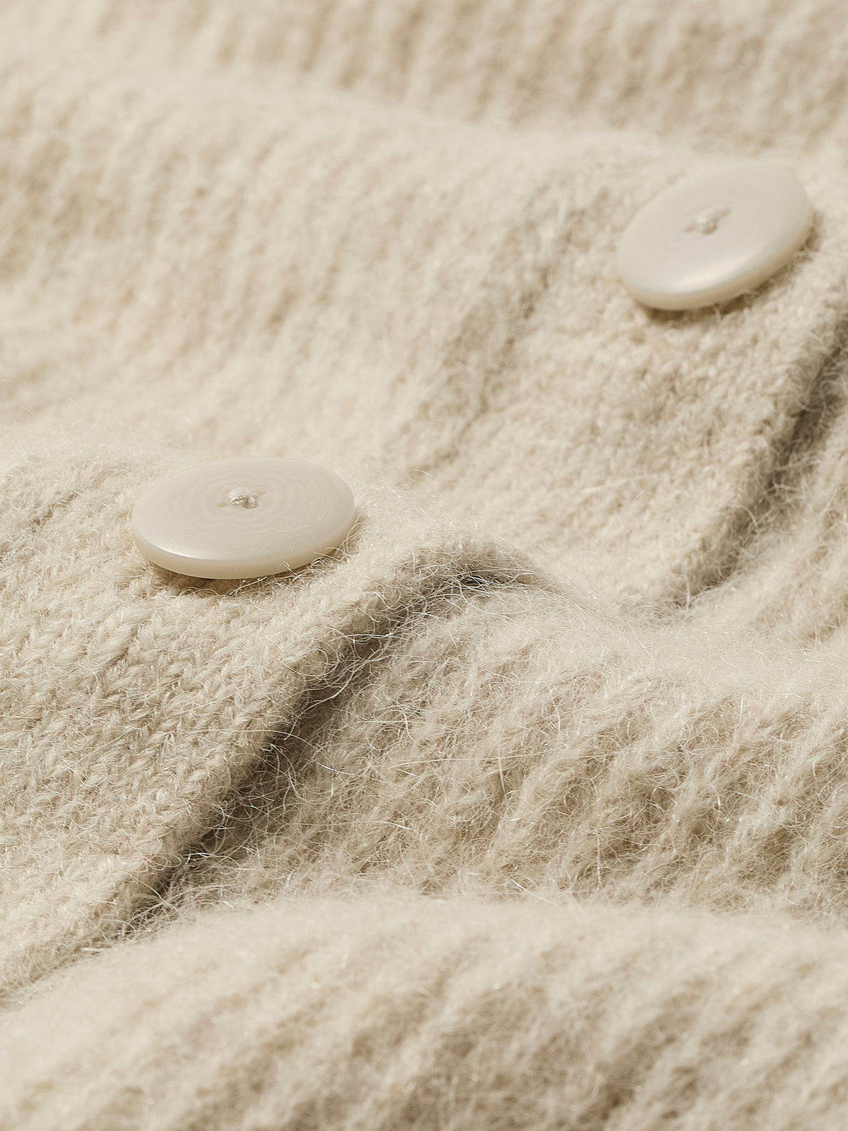 Wool-Blend Long-Sleeve Crew-Neck Cardigan