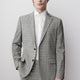 Slim-Fit Checkered Grey Suit Blazer