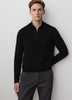 Long-Sleeve Half-Zip Mock-Neck Sweater