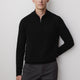 Long-Sleeve Half-Zip Mock-Neck Sweater