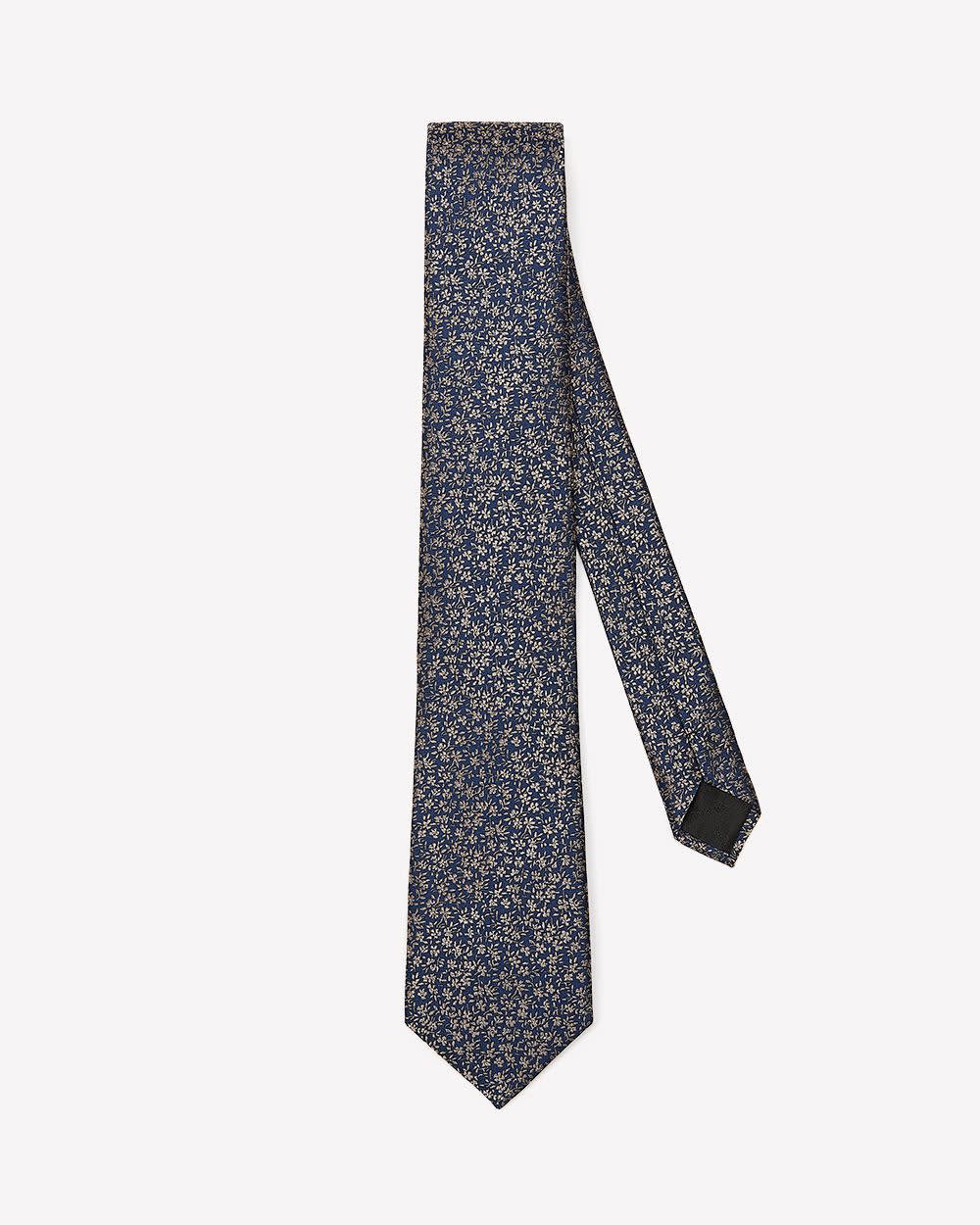 Blue Regular Tie with Floral Pattern