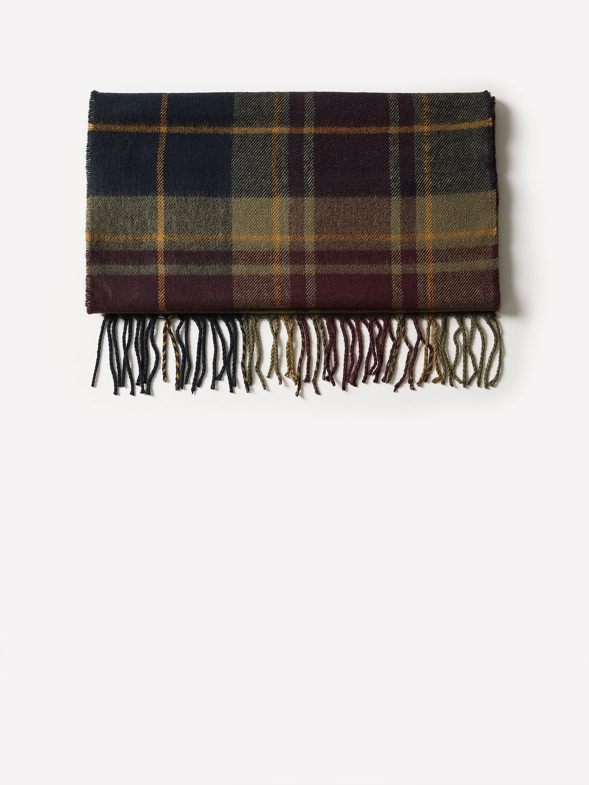 Plaid Scarf with Fringes